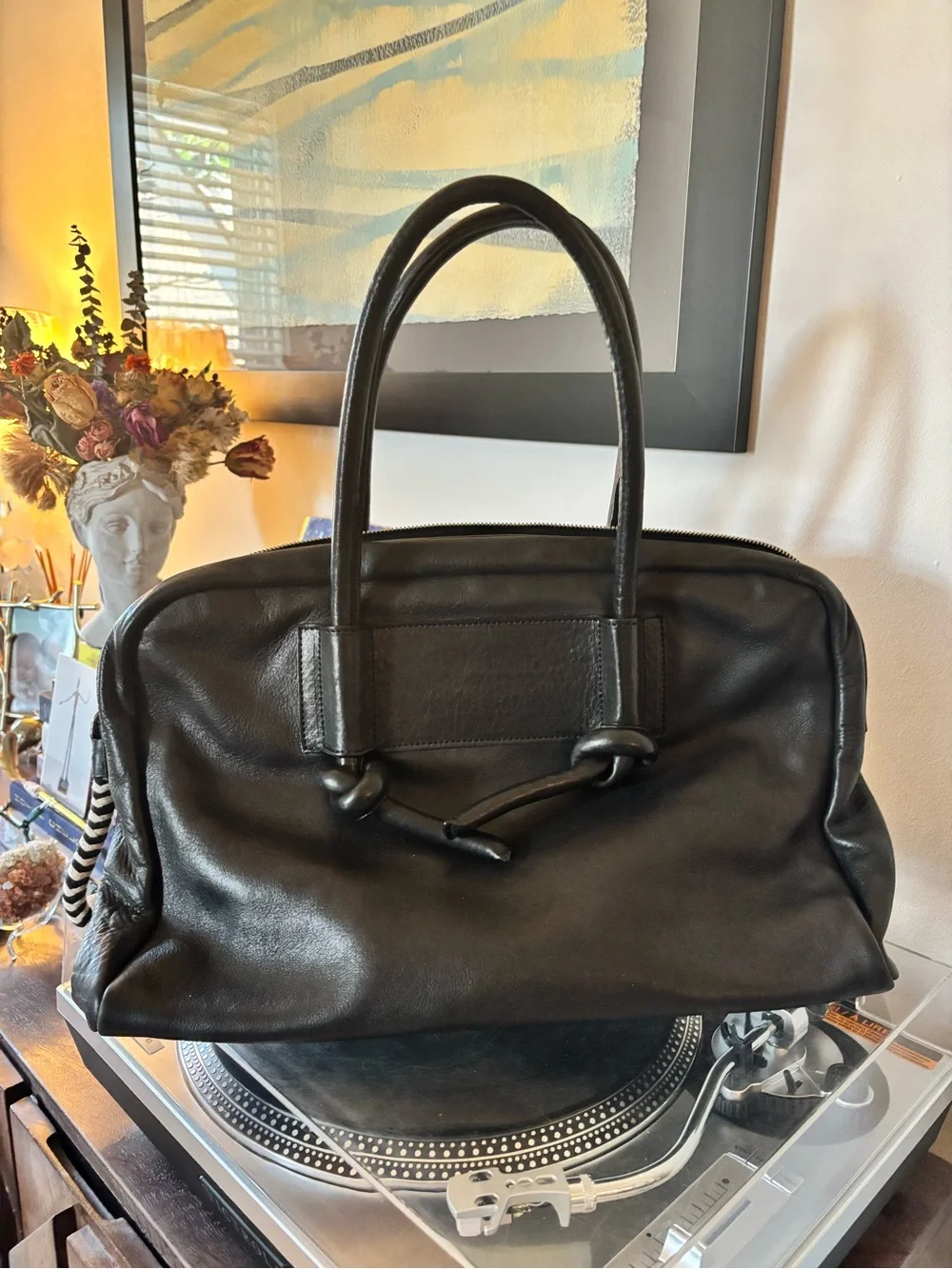 Mecha Mendez Litoral Bag -  Black Travel/Work Zippered Tote - Unique Design